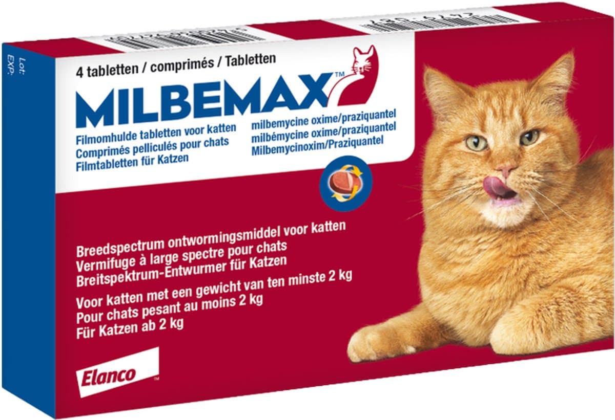 Milbemax Kat - Ontwormingsmiddel - 2 x 2 tabletten