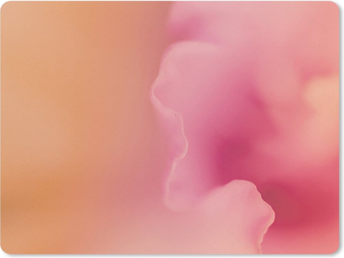 Muismat Roze - Abstracte roze bloem muismat rubber - 23x19 cm - Muismat met foto