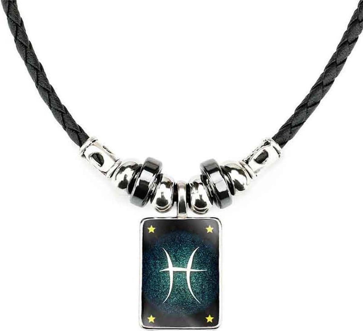 Vissen / Pisces Sterrenbeeld Ketting met Hanger - Glow in the Dark - Kettingen Heren Dames - Astrologie - Papa Cadeau Voor Mannen - Vaderdag