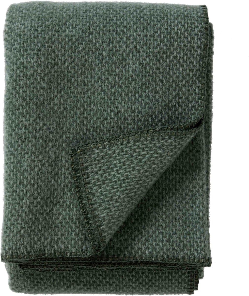 Klippan ledikantdeken eco wol Domino groen 90-130cm