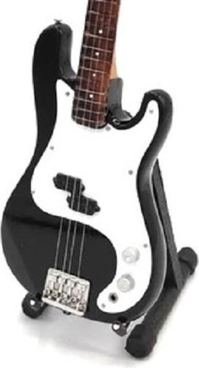Decoratief Beeld - Miniatuur Basgitaar Philip Lynott Thin Lizzy - Hout - Mlc - Zwart - 25 X 8 Cm