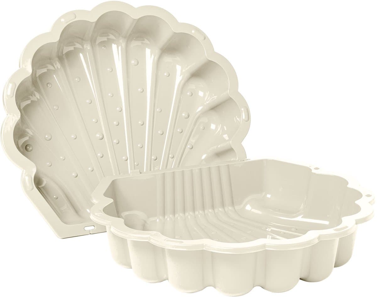 Zandbak schelp pastel wit 2-delig88 x 77cm x 36 cm SwingKing Zandbak / waterbak met deksel