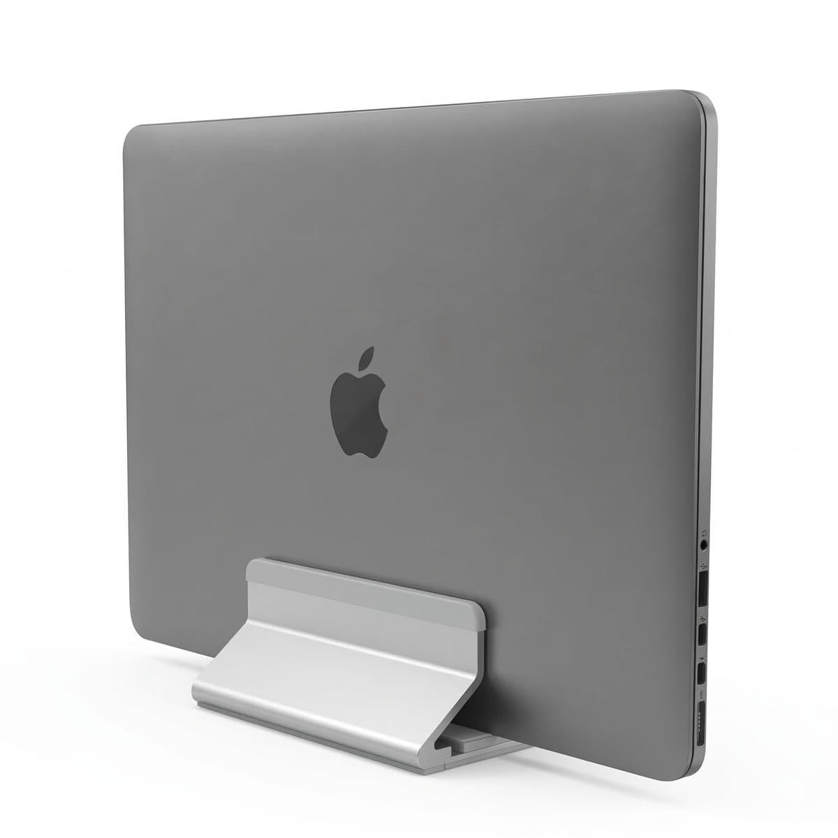 Mastersøn Verticale Laptop Standaard - Verstelbaar - Aluminium - Ruimtebesparend - Zilver