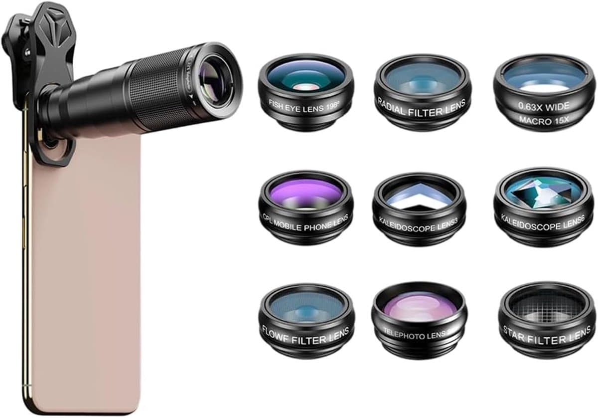 Telelens Set - Camera Accessoires - Mobiele Fotografie - 10 Verschillende Effecten - 16.6 x 6.6 cm