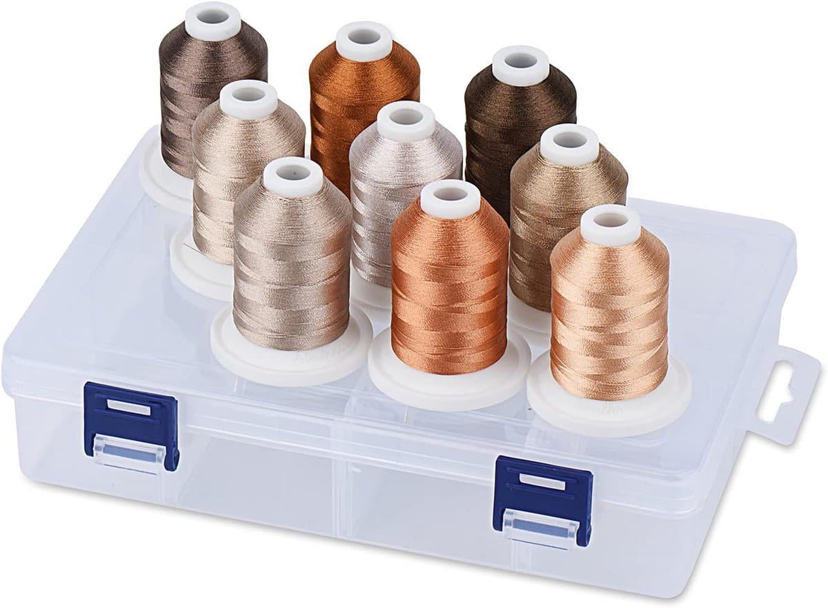 Brood Kleurige Borduurdraden met Opbergdoos - 800 Yards Snap Spoelen voor Borduren en Sew Machines