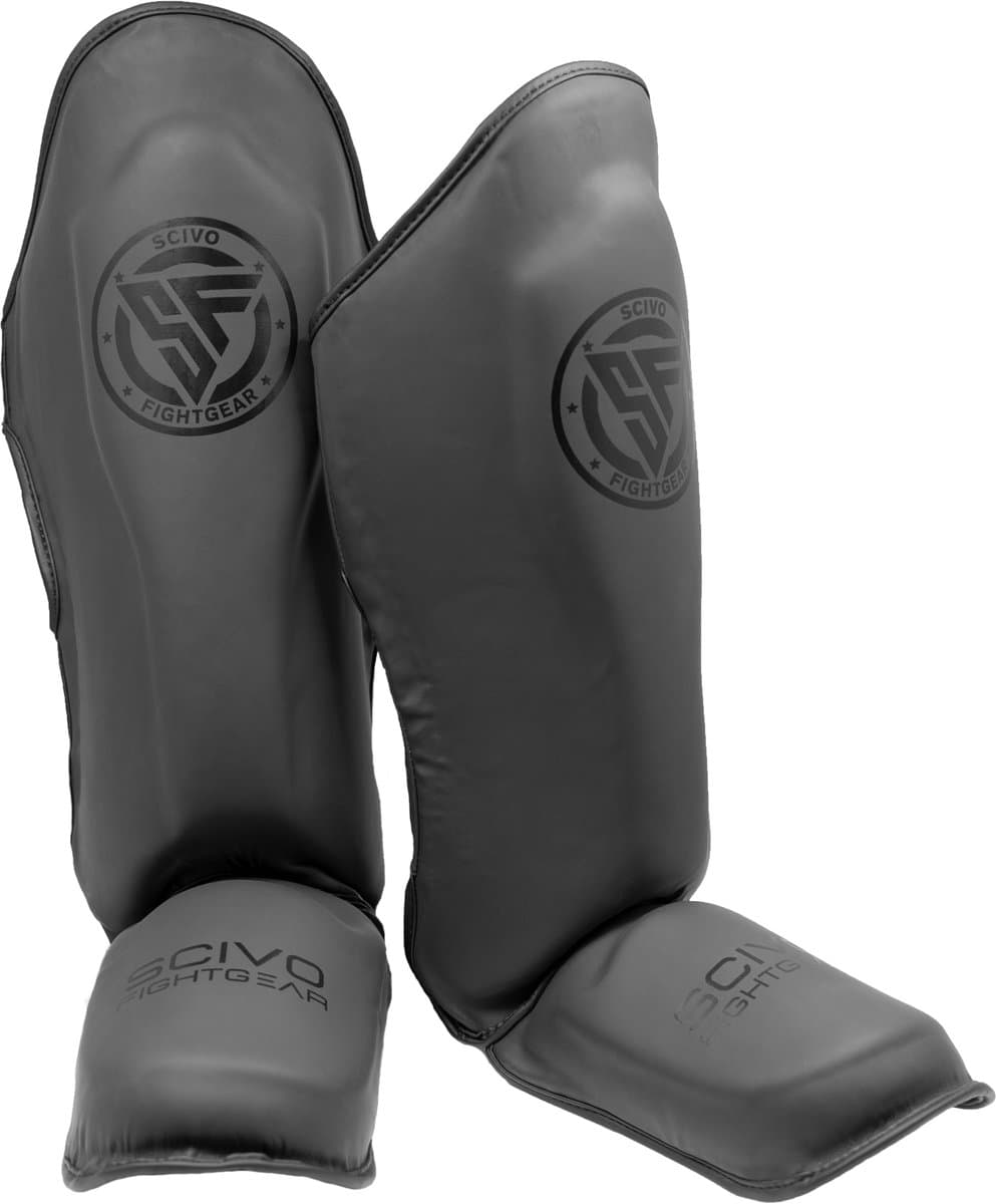 Scivo Fightgear Stealth Shinguards PU Black/Black (M)