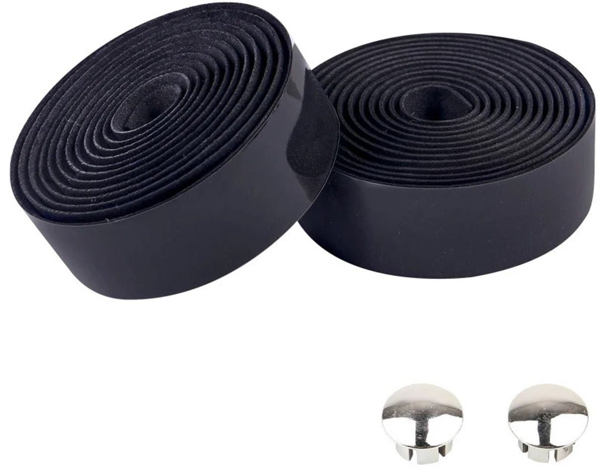 WiseGoods Premium Stuurlint Racefiets Antislip - Fiets Stuurtape Met Stretch - Tape 200CM / 3MM Dik - Fietsen - Accessoires Zwart