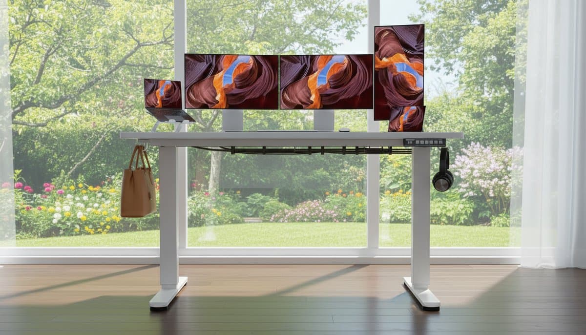Elektrisch Zit-Sta Bureau Casa Velluto Elevare SmartDesk 140x70 cm – In Hoogte Verstelbaar 72-118 cm – 4 Geheugenstanden – Stil Motor Systeem – Ergonomisch Bureau Wit