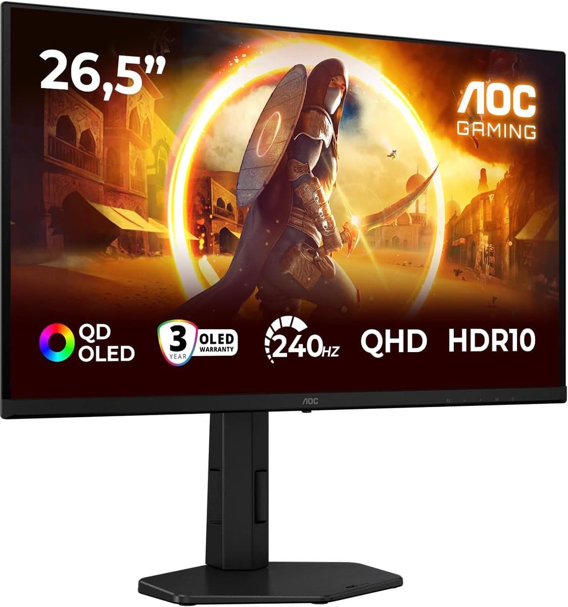Gaming Monitor - QHD Display - Snelle Games - QD-OLED Paneel - 265 Inch - Zwart