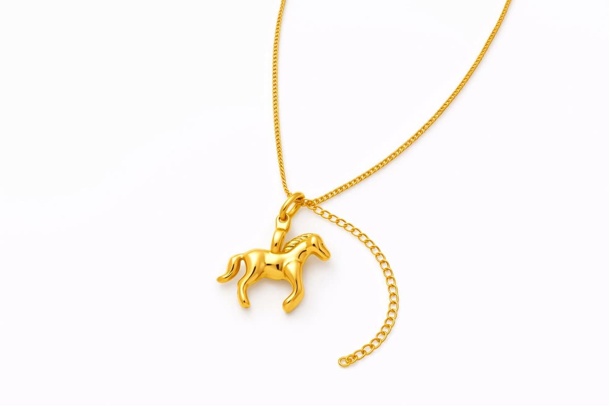 JP Family Jewelry - Deer Jewelry - Halsketting Dieren - RVS Verguld 18k - Paard