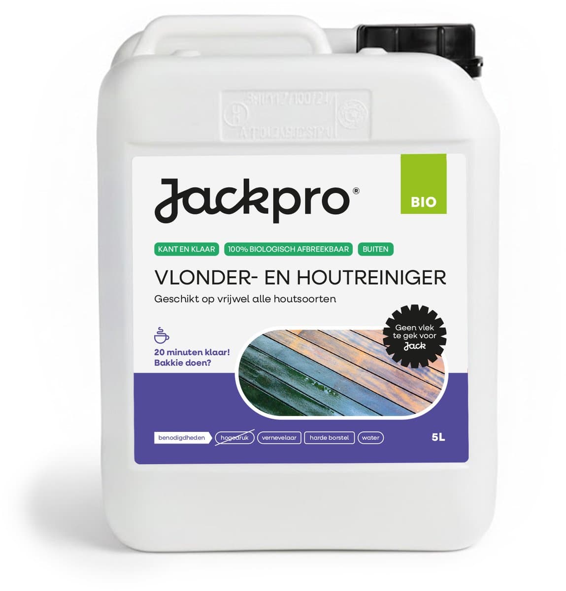 Jackpro Vlonder- en Houtreiniger BIO 5L - voor Vlonder, Terras en Buitenmeubilair
