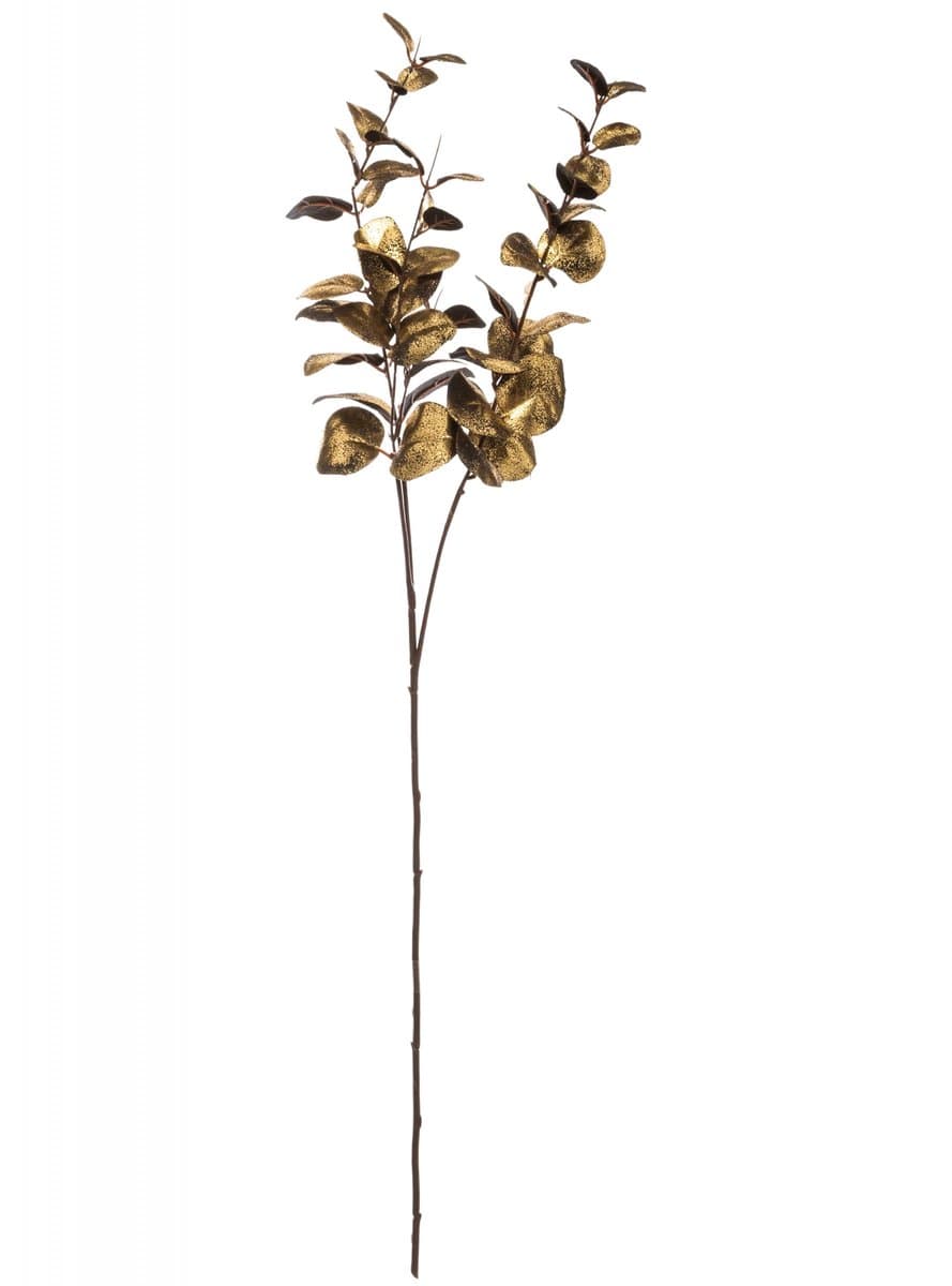 Eucalyptus - glitter goud -  Decoratieve Ecalyptus tak - hoogte 76cm - 2 STUKS