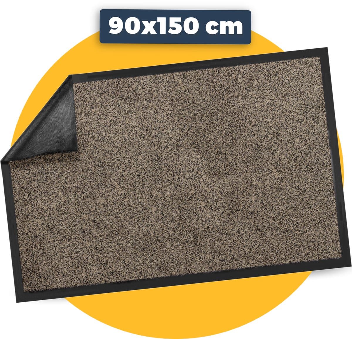 Pasper Deurmat binnen droogloopmat - 90 x 150 cm - Beige - 100% gerecyclede materialen - Gemaakt in België - Wasbaar - deurmatten