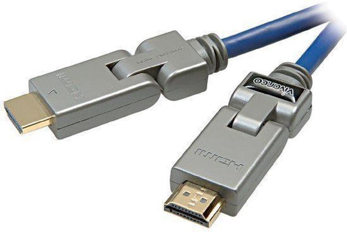 Vivanco - HDMI kabel - tweezijdige flexibel - 1.5 m - Blauw / Grijs