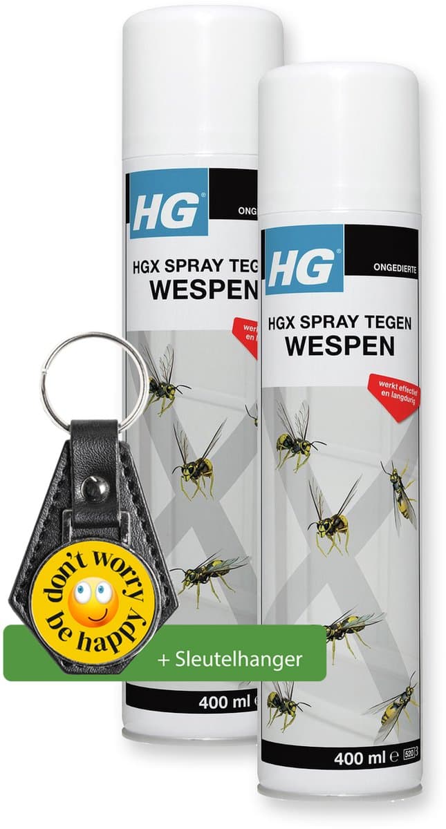 HGX spray tegen wespen Een uiterst effectieve wespenspray - 2 Stuks - inclusief sleutelhanger