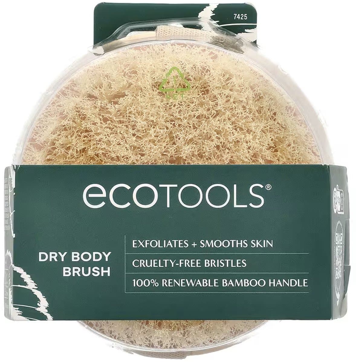 Ecotools Dry Body Brush - Vegan  - ​Best to Exfoliate + Smooth Skin - Cruelty Free Bristles
