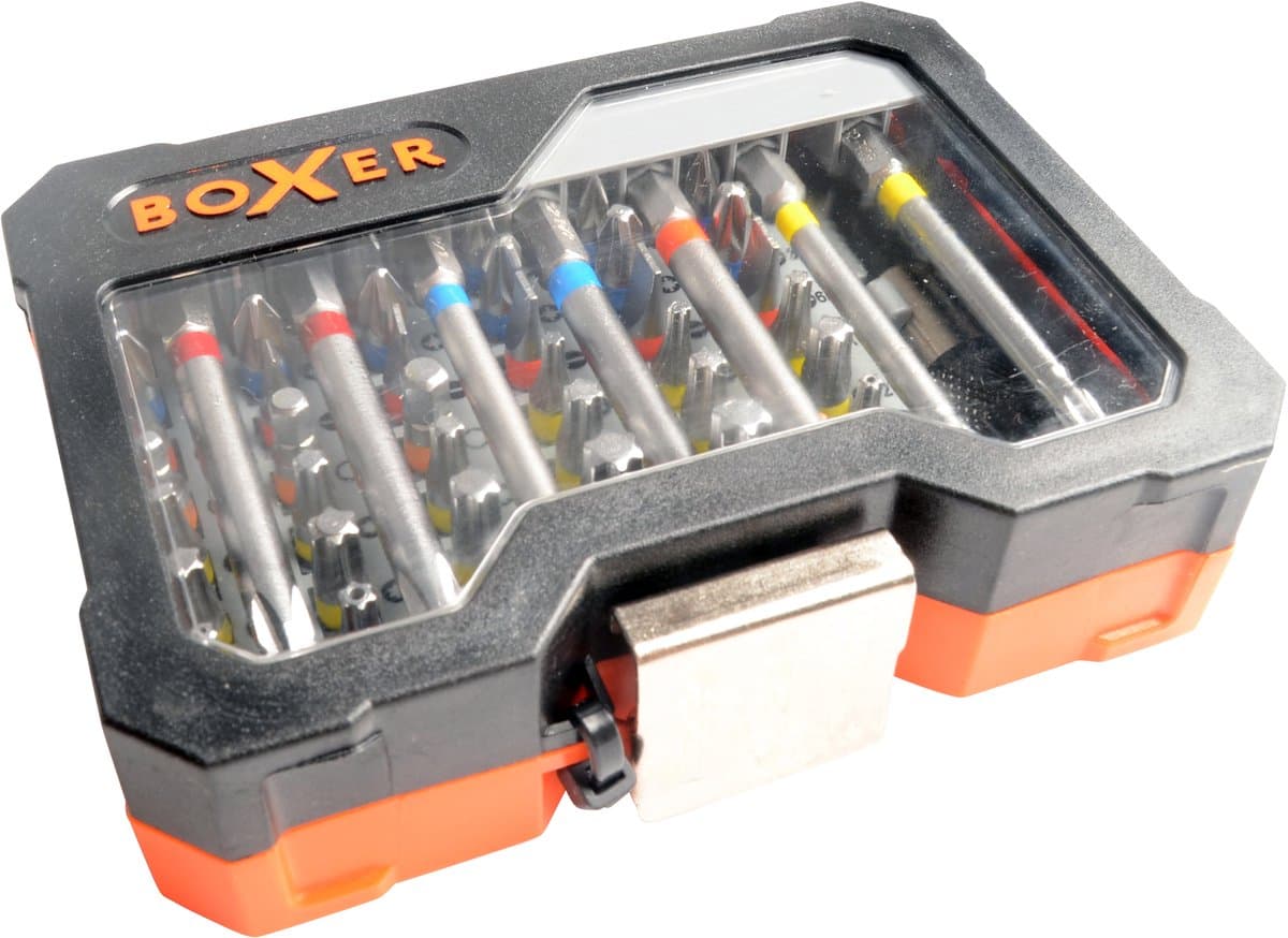 BOXER® Bitset 56-delig - S2 Staal Schroefbitset - Met Riemclip & Opbergdoos - Magnetische Bits voor Boormachine, Accuschroevendraaier & Klussen