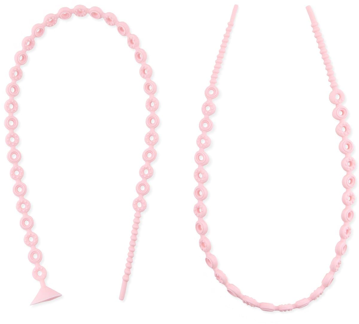 Bumkins Silicone Accessory Tether - Siliconen Speelgoedkoord en Bevestigingskoord - Set van 2 - Anti-Val Koord voor Drinkbeker, Bijtring, Bestek en Kinderwagen - Platina Siliconen - Roze