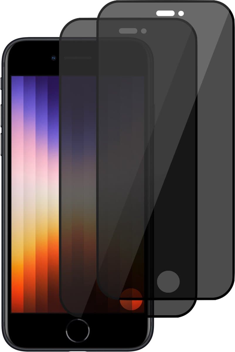 Privé Screenprotector geschikt voor iPhone SE 2022 / SE 2020 – Privacy Screen Protector Tempered Glass - 2 Stuks