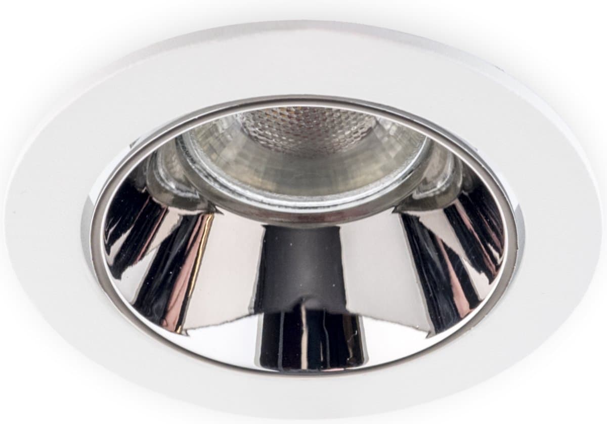 Groenovatie Inbouwspot Rond - Kantelbaar- Ø 85 mm - Wit - Chroom