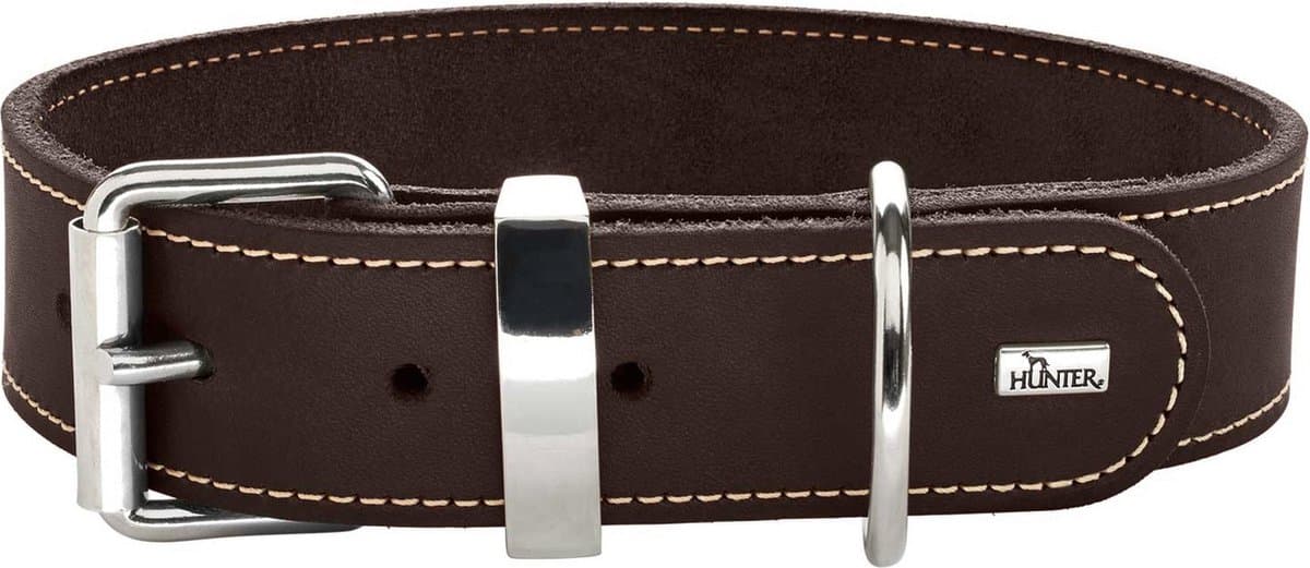 Hunter Halsband Aalborg Special Donkerbruin - Hondenhalsband - 55 cm