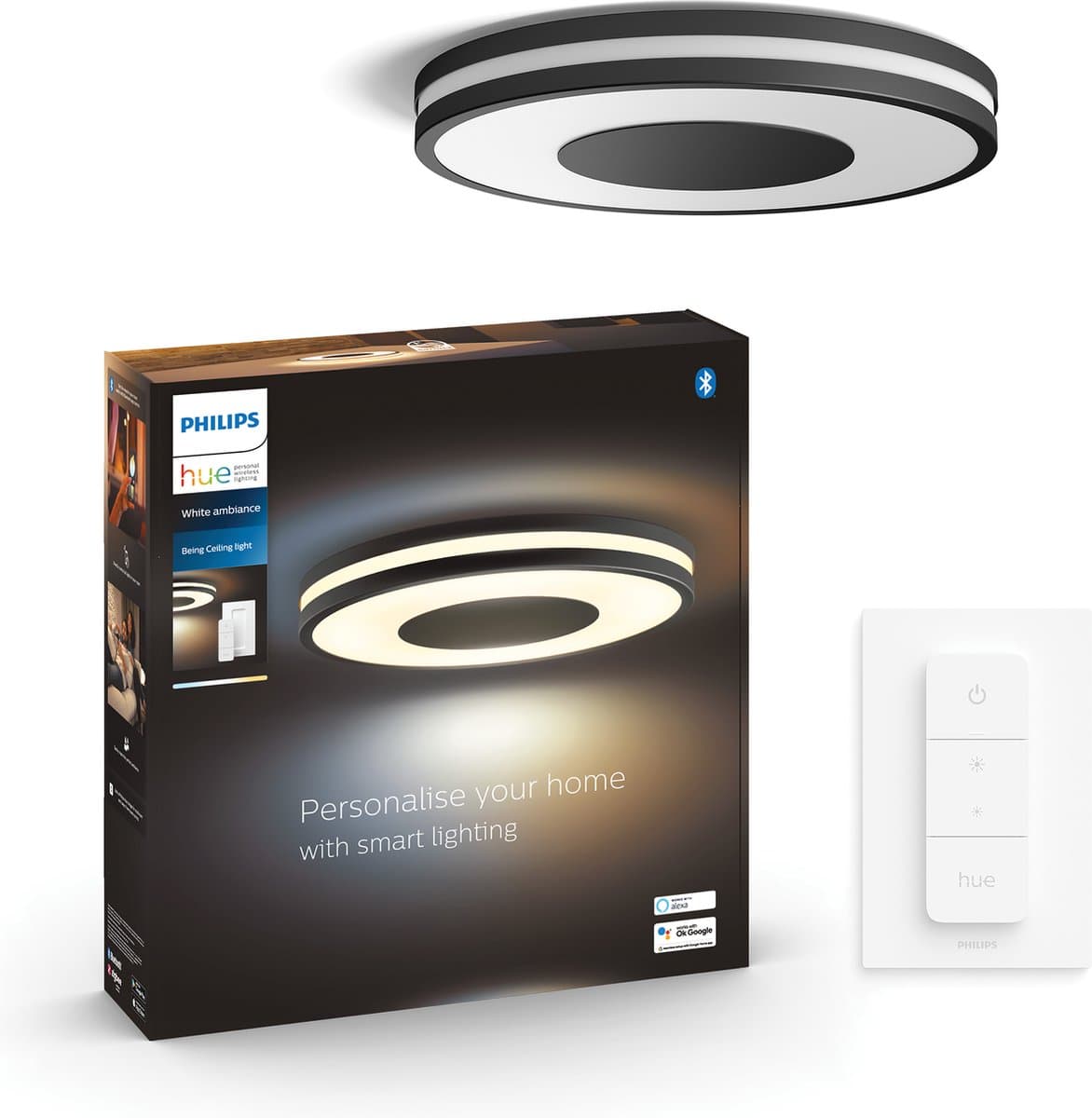 Philips Hue Being plafondlamp White Ambiance Zwart
