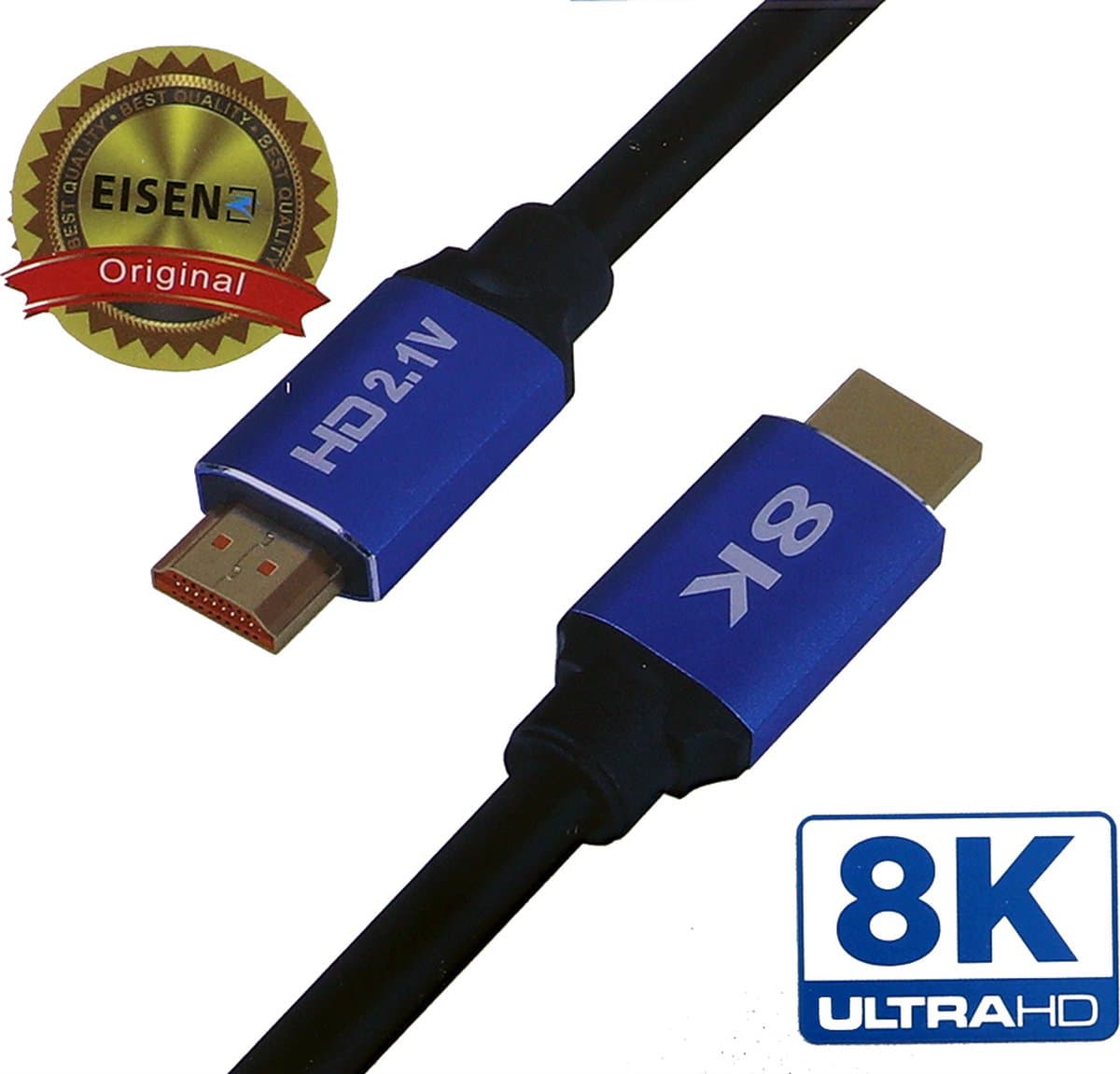 Eisenz HDMI 2.1 Kabel – 8K Ultra HD – 48Gbps – 1,5 Meter – 120Hz / 144Hz – HDR & eARC – Geschikt voor PS5, Xbox Series X, Apple TV