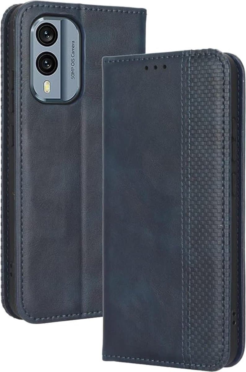 Geschikt voor Nokia X30 5G Leder flip cover hoesje - Blauw