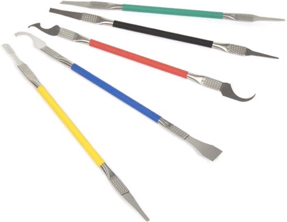 Velleman Hoogwaardige soldeeraccessoires set, dubbele uiteinden, lichtgewicht roestvrij staal, 5-delig