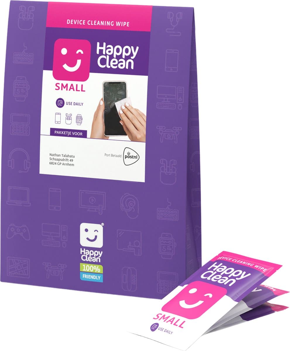 Happy Clean Reinigingsdoekjes - 30 Stuks - Beeldschermdoekjes voor Kleine Devices zoals Telefoon en Tablet