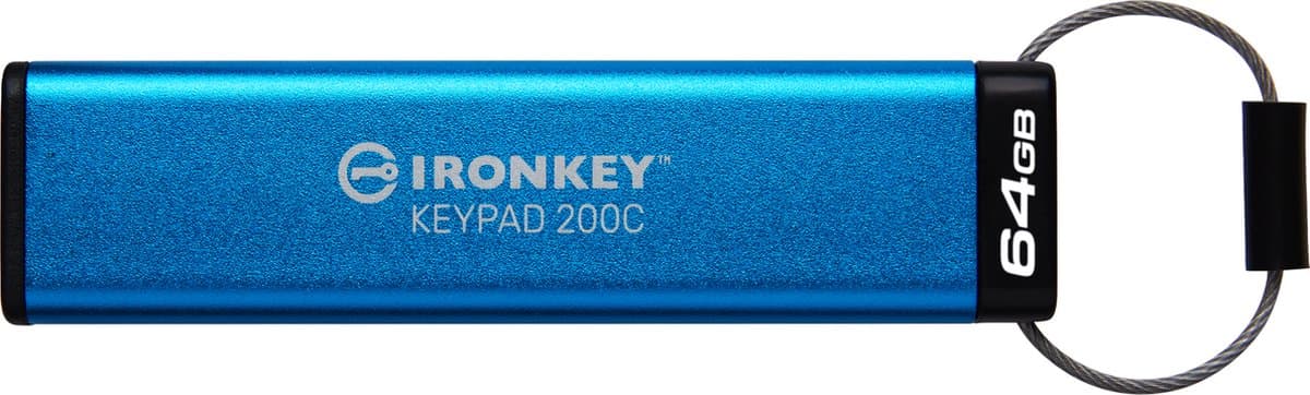Kingston Technology IronKey 64GB USB-C Keypad 200C, FIPS 140-3 Lvl 3 AES-256