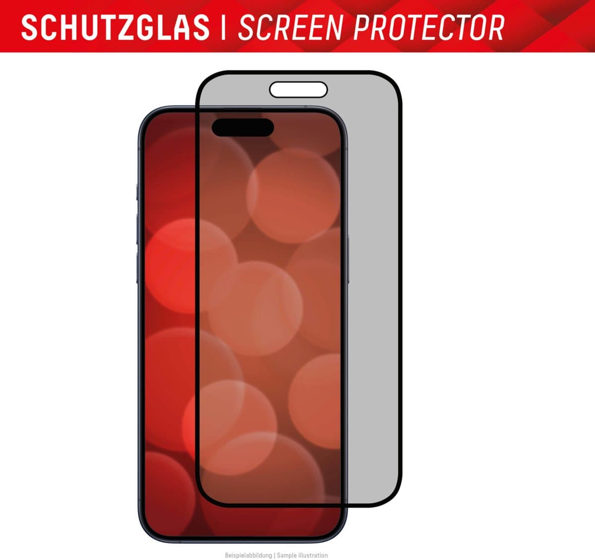 Displex Privacy Glass Screenprotector geschikt voor iPhone 15 - Transparant