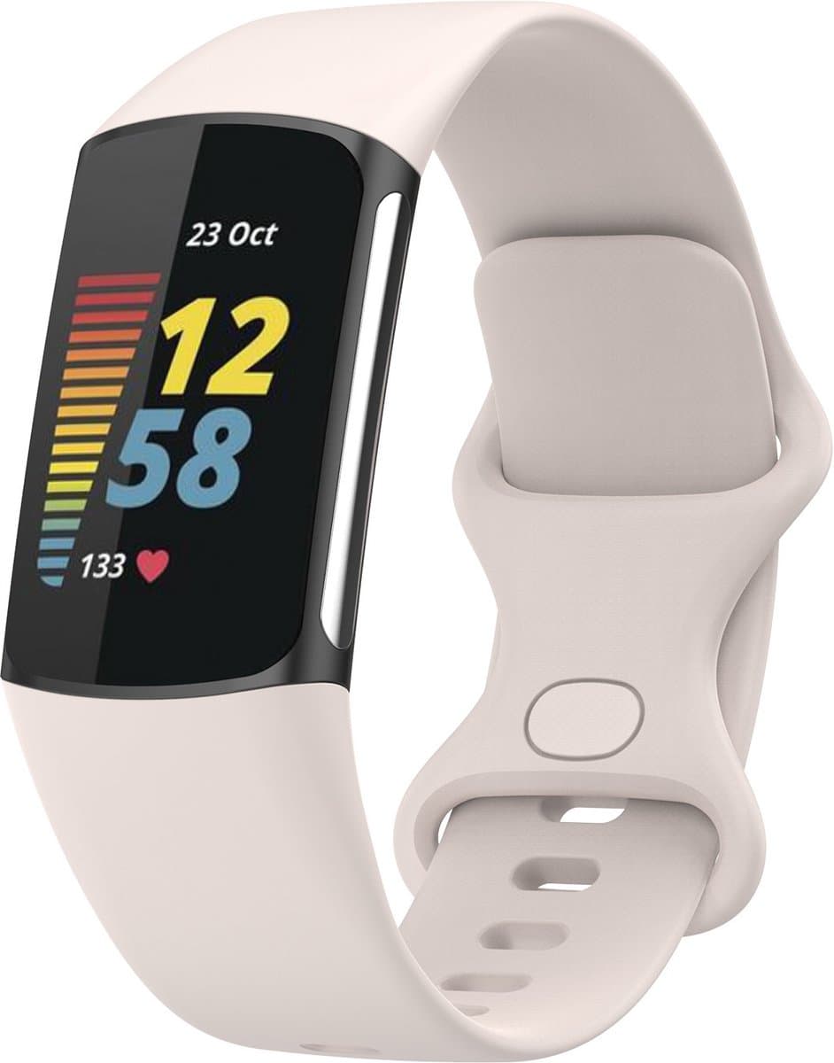 123watches sport band - beige - ML - Geschikt voor Fitbit Charge 5 & 6