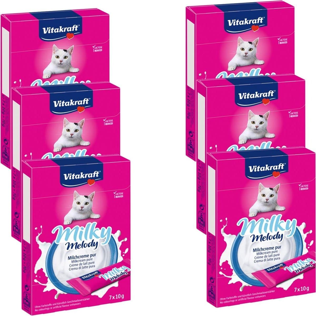Vitakraft Milky Melodie Pure - Kattensnack - Melk - 6 x 70 g