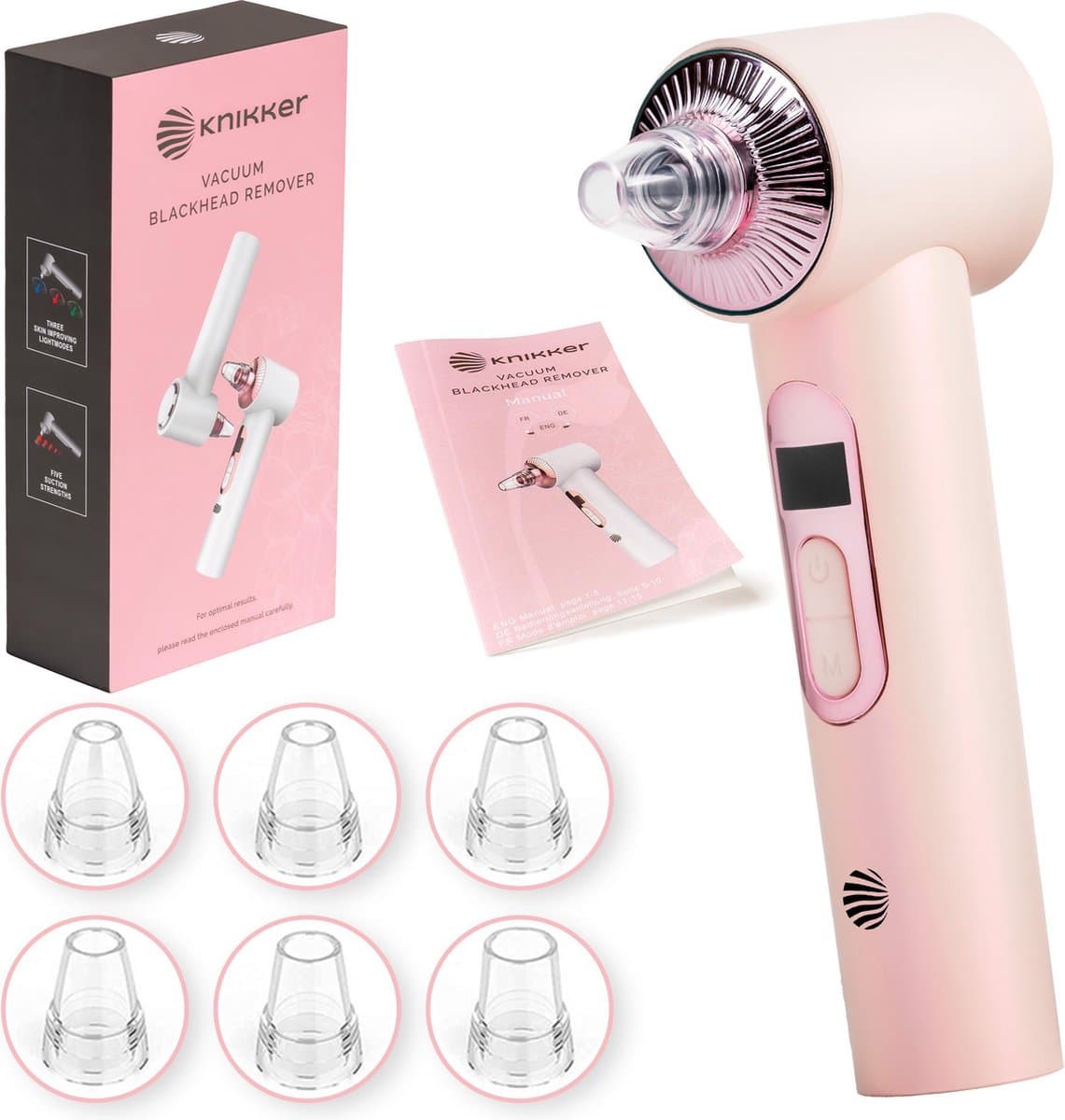 Knikker Blackhead Remover Vacuum - Mee Eter Verwijderaar - Roze