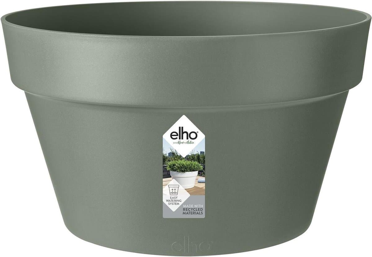 Elho Loft Urban Schaal 35 - Bloempot voor Buiten - Ø 34.5 x H 20.2 cm - Pistachegroen