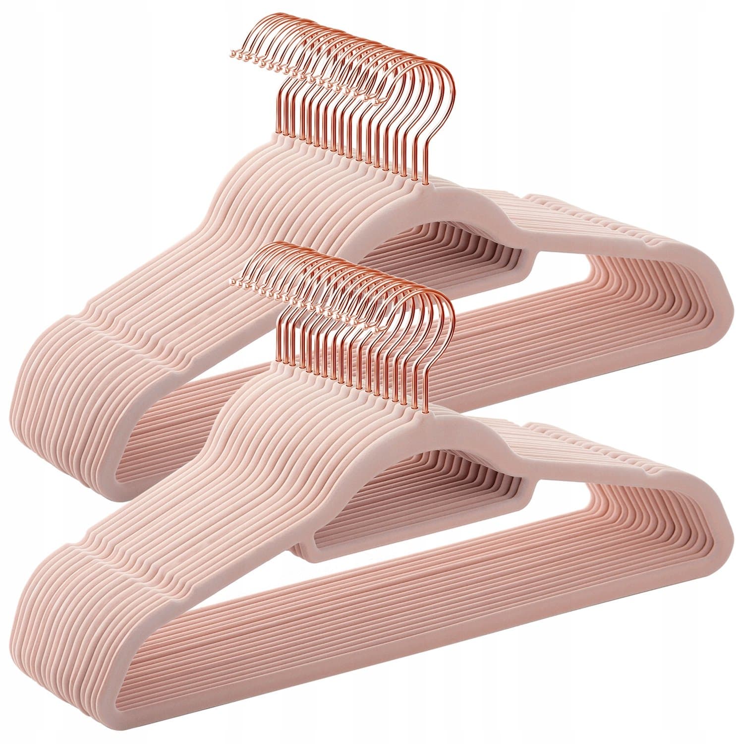 SONGMICS- Kleerhangers fluweel - kledinghanger - set van 50 - antislip - 360° draaibare haak - lengte 43,5 cm - roze