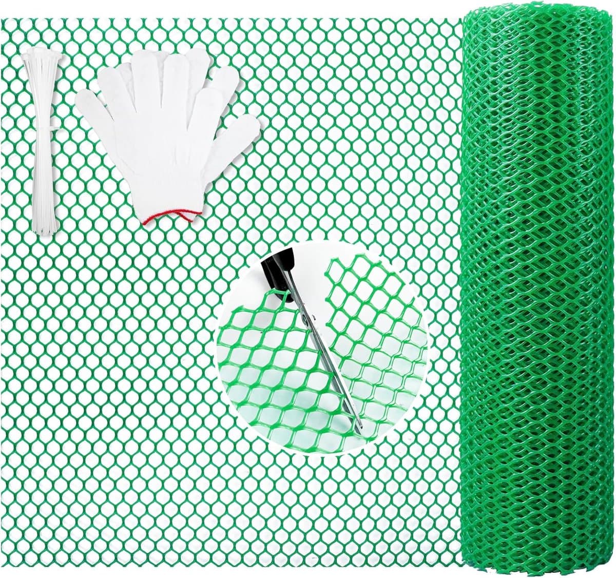 Roll Kust-Grade Duurzaamheid voor huis en tuin hekwerk Kippengaas Plastic Mesh Schermen Weerbestendig voor Planten, Tuingaas & Kip Huisdier Hek (, 10M)