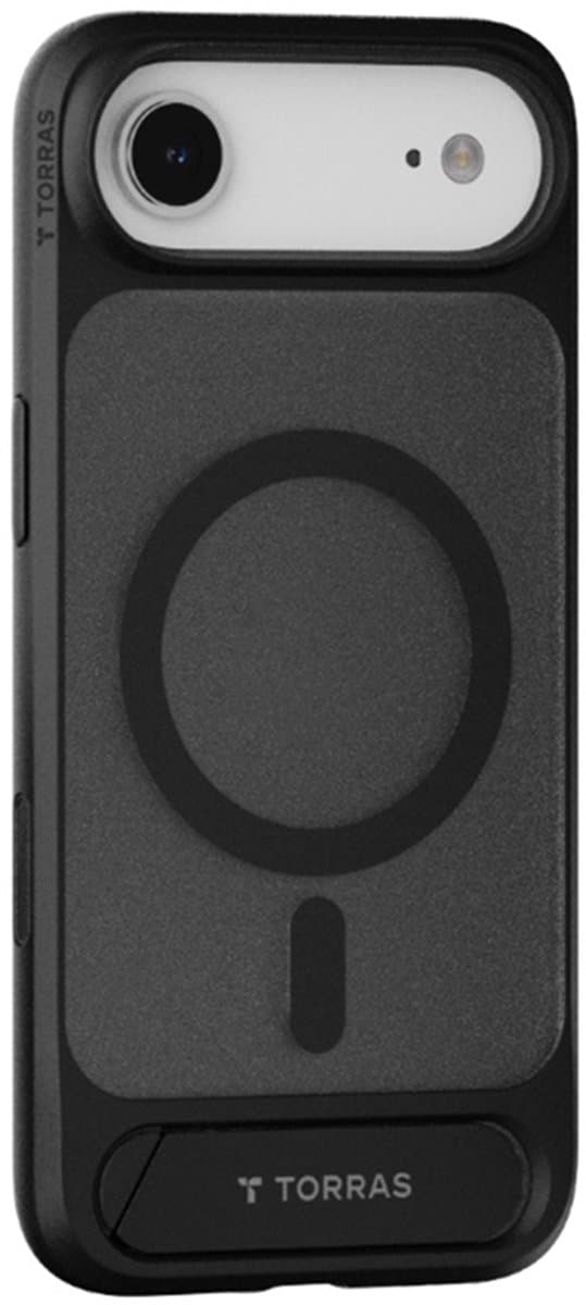 TORRAS Pstand Hoesje met Standaard voor iPhone 17 Air – MagSafe & Schokbestendig – Zwart