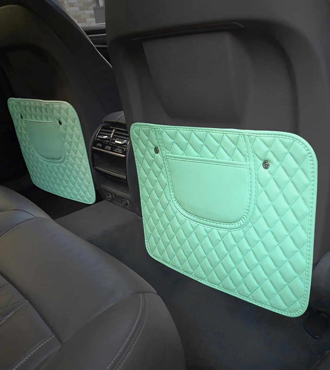 2 stuks Autostoel-rugleuning, anti-kalkpads voor lagune/LatitudeTwingo/Megane/Espace/Captur/Megane, autostoelbescherming met vuilafstotende tas, kussen voor achterbank, S-groen