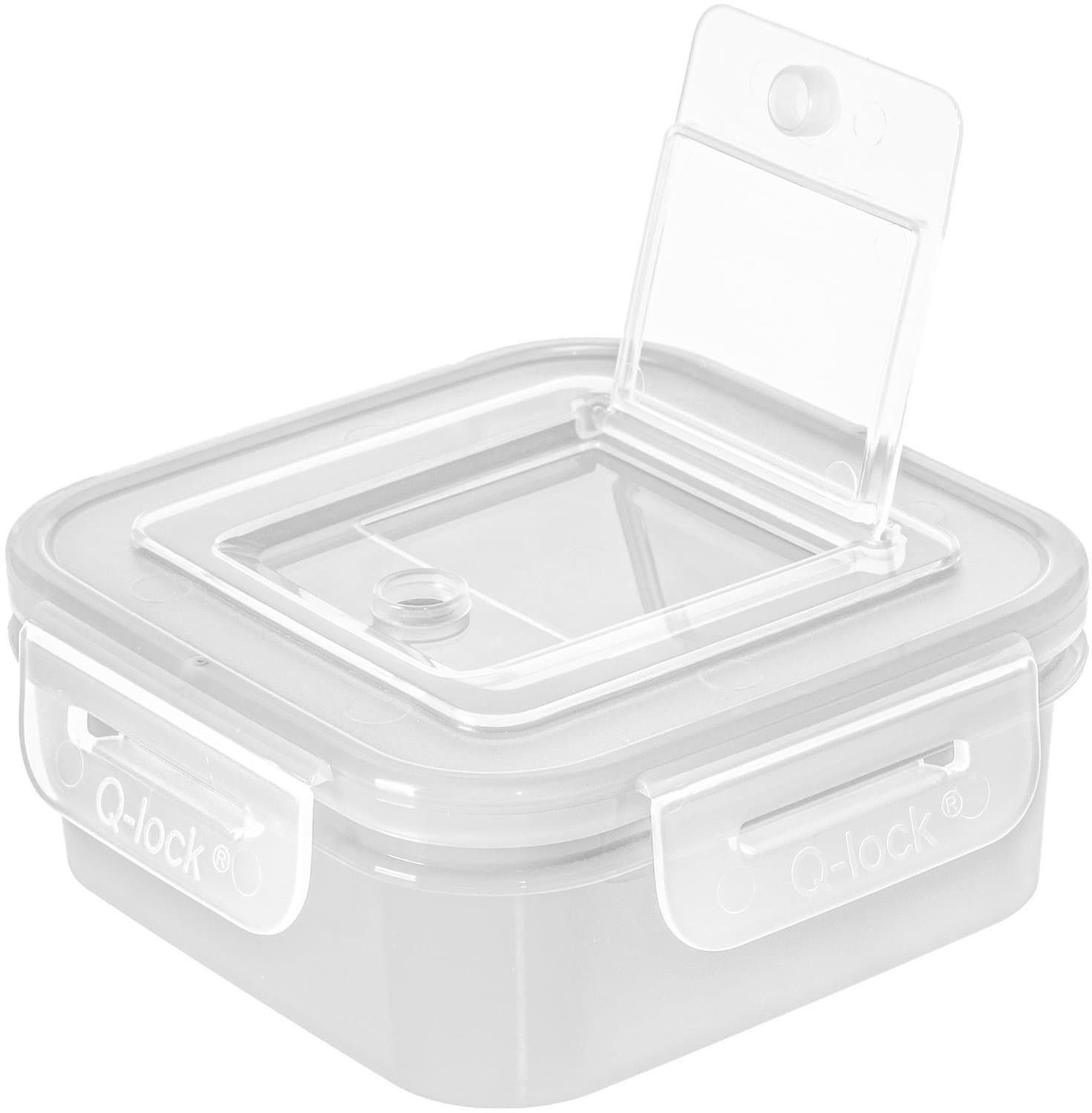 BranQ Q-Lock Vierkante Voedselcontainer 0,4L Wit - BPA-Vrij
