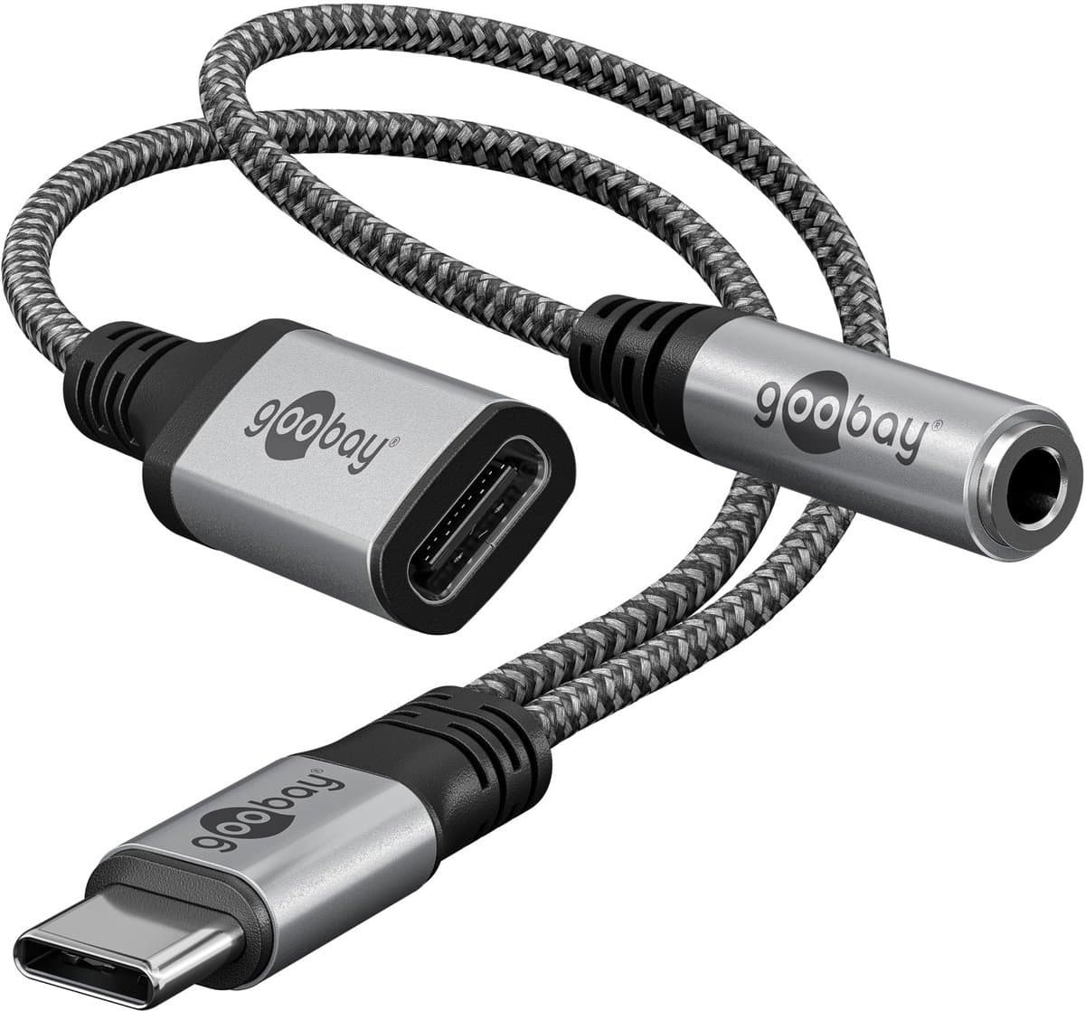 Goobay Adapter USB-C™ to USB-C™ and Jack, 3.5 mm AUX