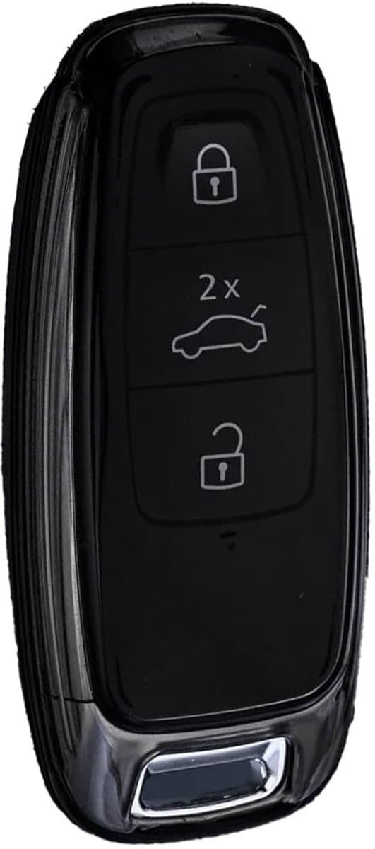 Autosleutel Hoesje geschikt voor Audi - Sleutelcover - TPU Cover Sleutelhoes - Accessoires - transparant,zwart