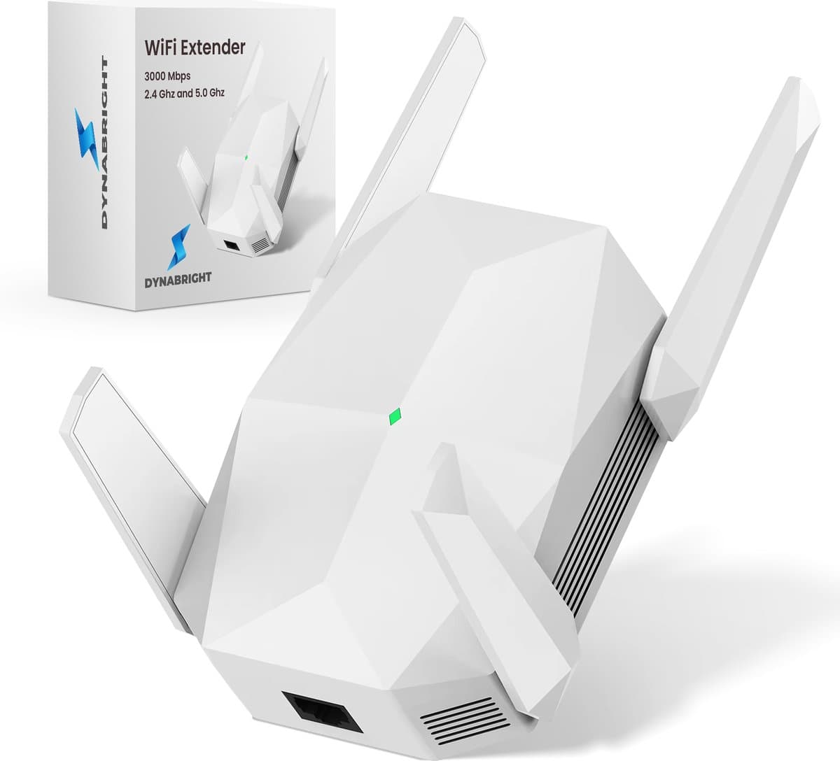 DynaBright - WiFi Versterker Stopcontact - 2100 Mbit/s - WiFi Repeater - 5G & 2,4 G - WiFi Booster - Dual-Band - WiFi Extender