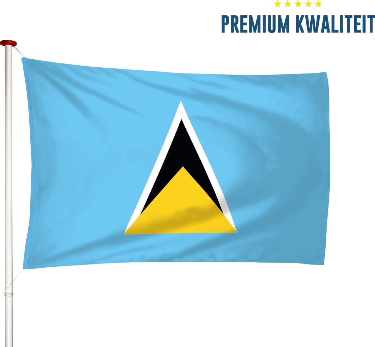 Saint Luciaanse Vlag St. Lucia 200x300cm - Kwaliteitsvlag - Geschikt voor buiten