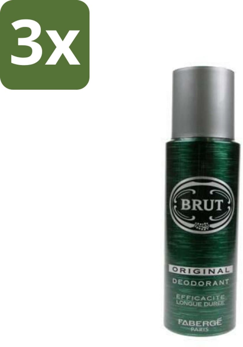 Brut Deospray Original Brut 200 ml - Bulkverpakking - 3 stuks