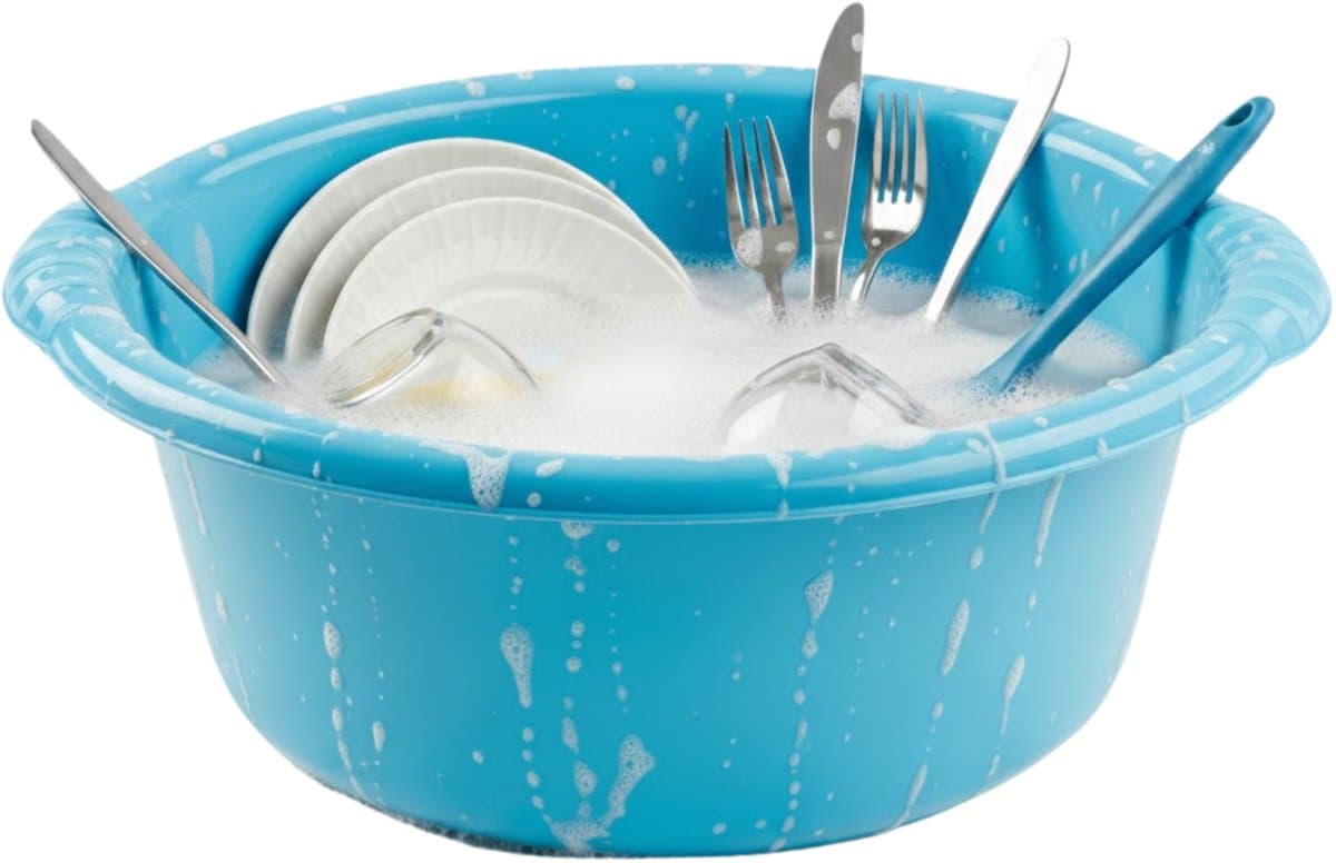 PlasticForte Afwasteil - rond - 25L - blauw - afwasbak - 54 x 21 cm - kunststof
