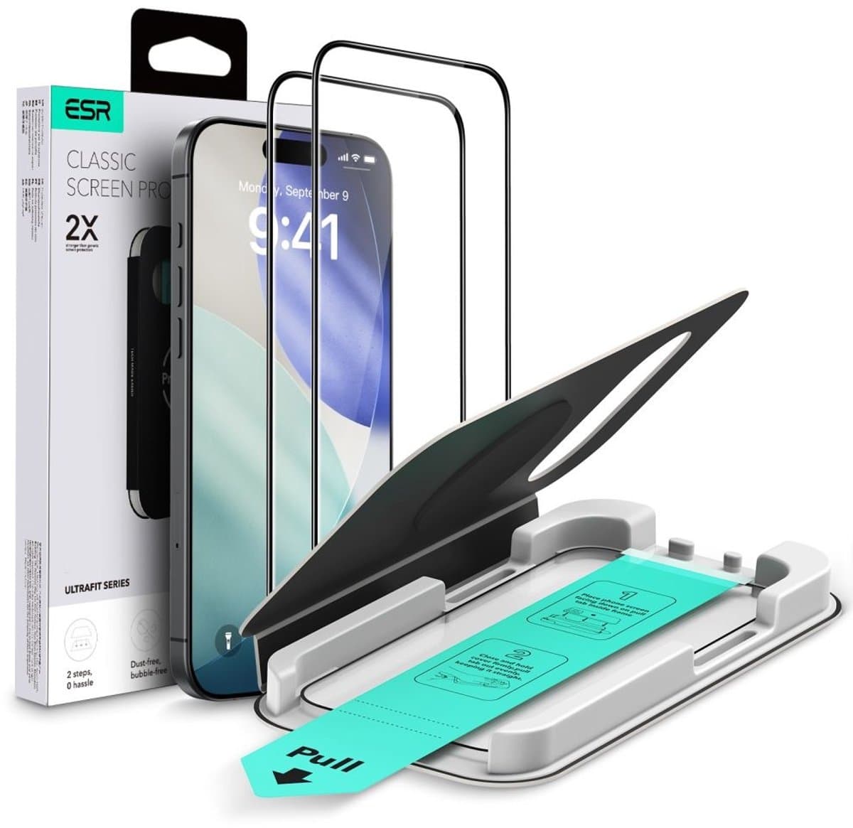 ESR Geschikt voor iPhone 17 (2 stuks) Tempered Glass screenprotector - Installatie tool - Case Friendly - Militair Getest Glas