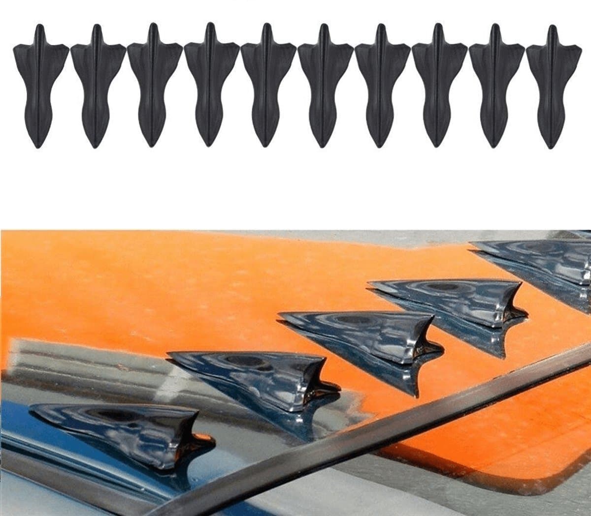 VCTparts® Universele Dak Haaien Vinnen Spoilers Carbon (10x) [Diffuser - Dakspoiler]