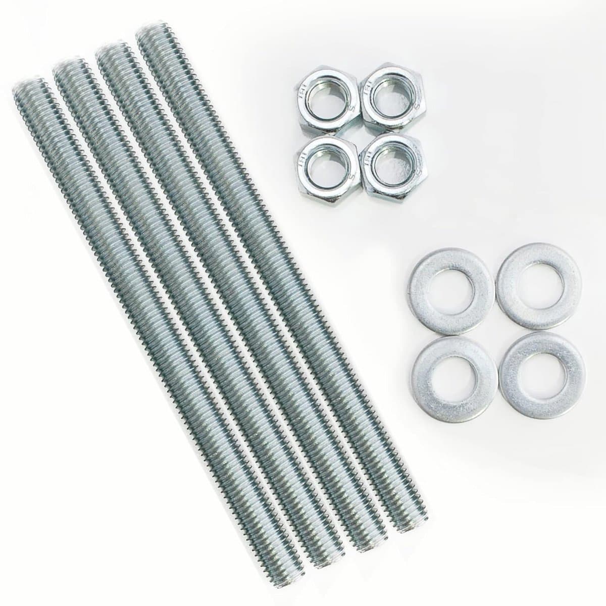 Draadstangen M12 van sterk verzinkt staal - 4 stuks - 16,5 cm